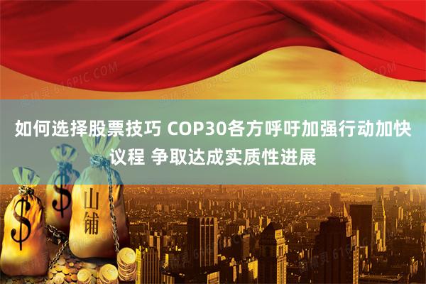 如何选择股票技巧 COP30各方呼吁加强行动加快议程 争取达成实质性进展