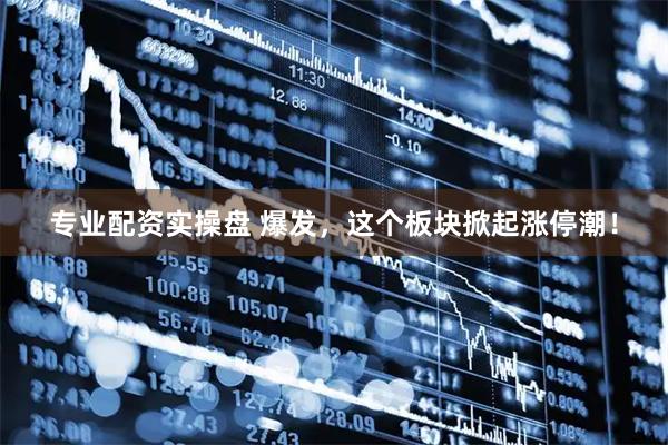 专业配资实操盘 爆发，这个板块掀起涨停潮！
