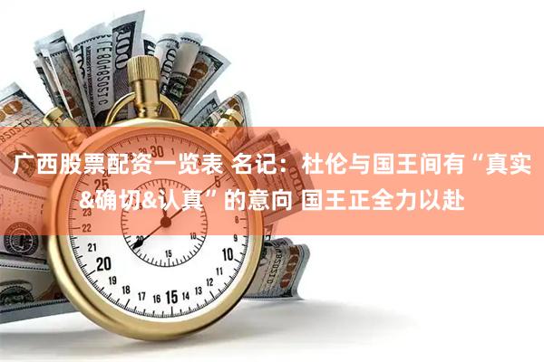 广西股票配资一览表 名记：杜伦与国王间有“真实&确切&认真”的意向 国王正全力以赴